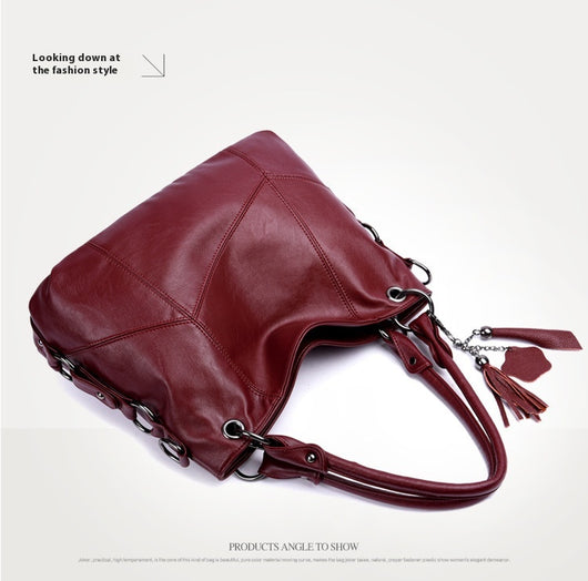 Bolso Bandolera de Cuero PU con Detalles de Costura y Borlas para Mujer - Image 18