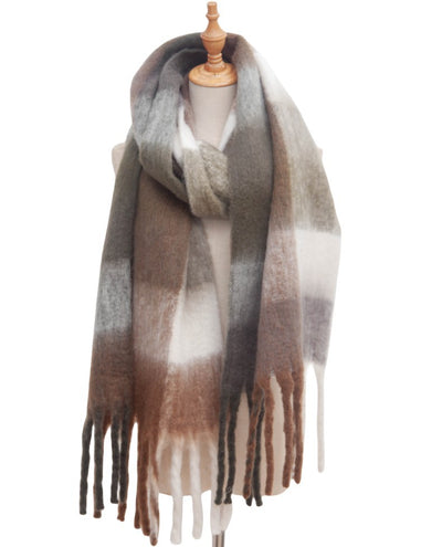 Bufanda Cuadrada Unisex con Borlas y Textura Gruesa - Image 32