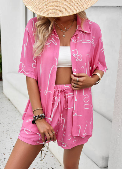 Conjunto de Verano para Mujer: Blusa Estampada y Shorts con Cordón - Image 19