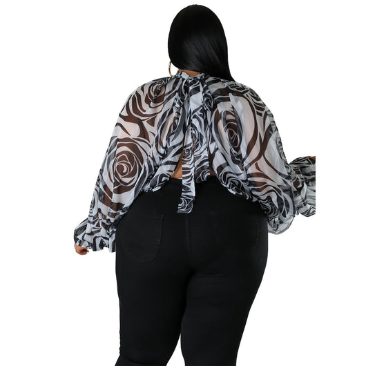 Blusa de Gasa Talla Grande con Cuello Redondo y Tirantes Ajustables - Image 18