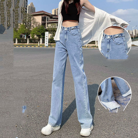 Jeans Rectos Anchos de Talle Alto para Verano - Image 8