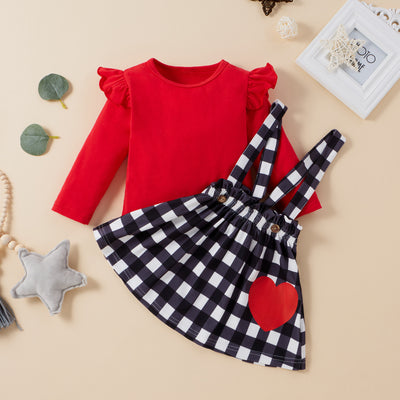 Conjunto Falda Suspensores con Moño y Manga Larga para Niñas - Image 11