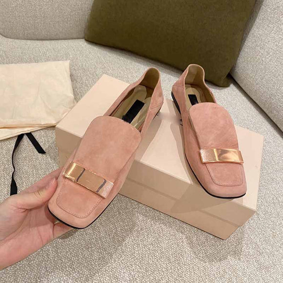 Mocasines Planos Versátiles con Punta Cuadrada y Talón Flexible para Mujer