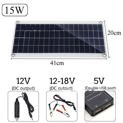 Panel Solar Portátil con Batería de Doble Puerto USB - Image 3