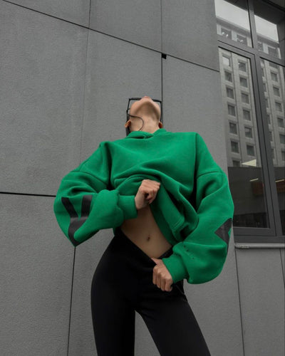 Sudadera Estampada Gruesa Oversize de Manga Larga Versátil - Image 29