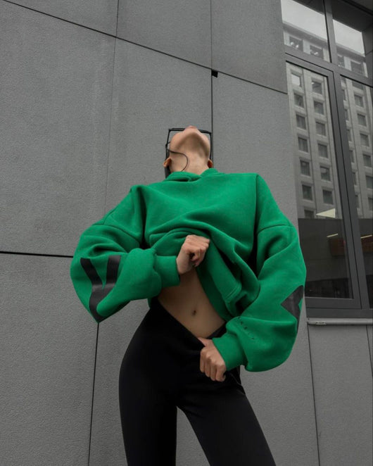 Sudadera Estampada Gruesa Oversize de Manga Larga Versátil - Image 29