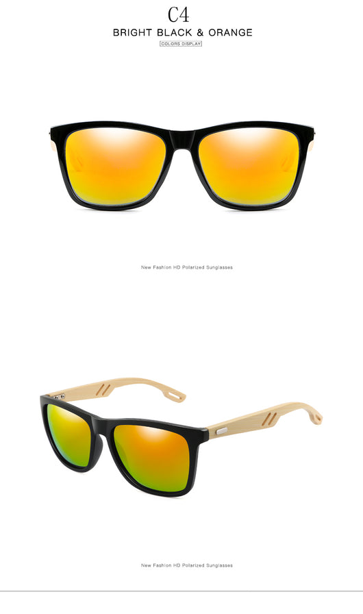 Gafas de Sol Bambú Cuadradas Coloridas para Hombre y Mujer - Image 19
