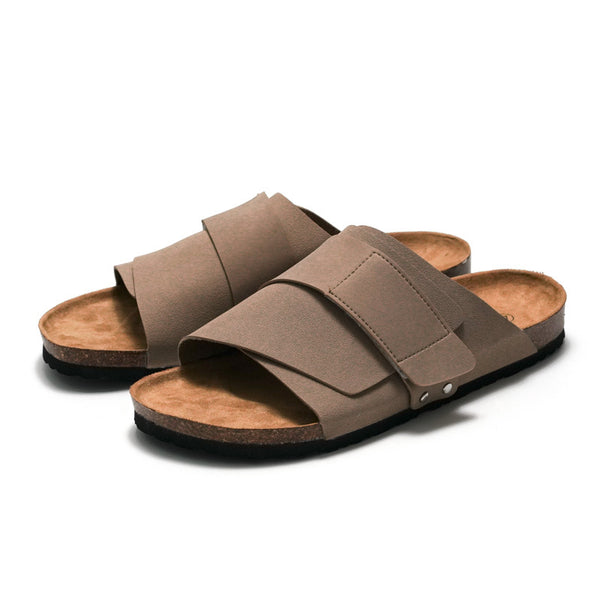 Sandalias de Pareja con Corcho y Cuero para Playa