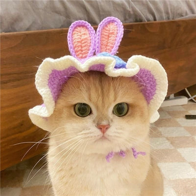 Gorro Tejido para Mascotas - Sombrero Divertido para Gatos y Perros