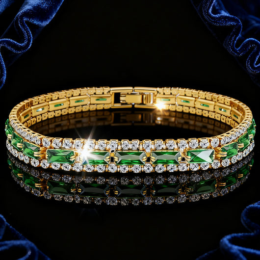 Pulsera de Circonita Verde Brillante Unisex - Joyería con Diamantes Completos - Image 2