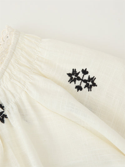 Blusa Casual Holgada con Encaje y Bordado - Manga Larga Estilo Europeo - Image 11