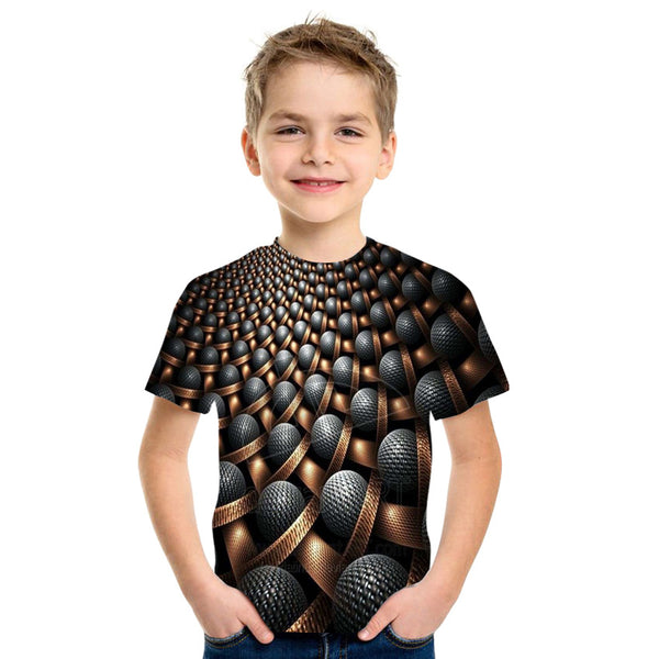 Playera Hombre Espiral de Chocolate Impresión 3D Digital - Diseño Moderno para Adolescentes