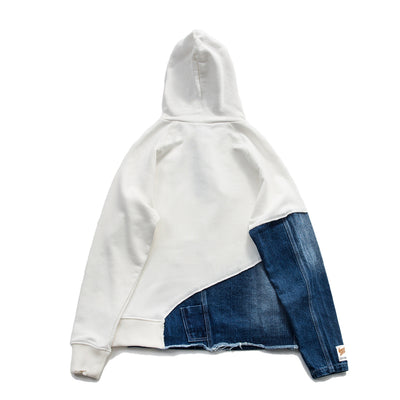 Sudadera con Capucha Denim Lavado Medio y Costuras Decorativas para Hombre - Image 10