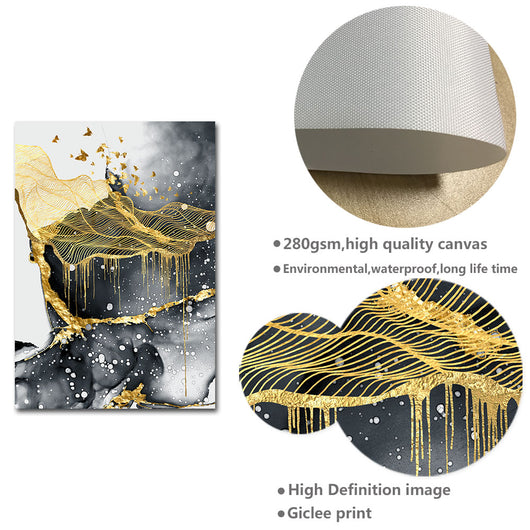 Pósters de Arte Mural Blanco y Negro con Dorado - Image 6