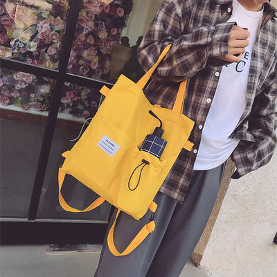 Mochila Estilo Harajuku con Bolsillos - Bolsa de Lona para Estudiantes y Mujeres - Image 3