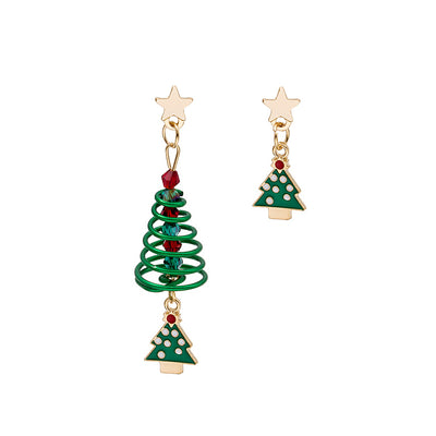 Aretes Espiral Asimétrica Navideña - Diseño Moderno y Elegante - Image 15