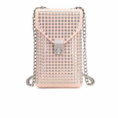 Bolso Bandolera de Cuero Suave con Cadena y Remaches - Image 5