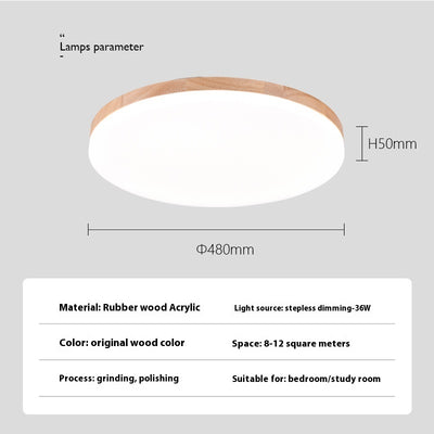 Lámpara de Techo LED Redonda Minimalista Nórdica en Madera Maciza - Image 13