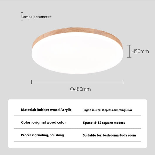 Lámpara de Techo LED Redonda Minimalista Nórdica en Madera Maciza - Image 13