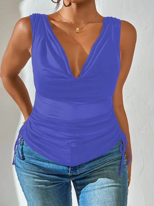Top Crop Escotado Ajustado de Cintura Alta Sexy - Image 11