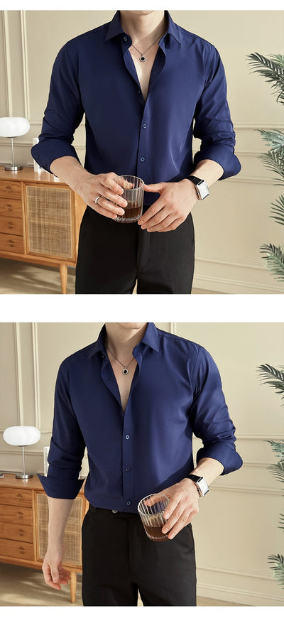 Camisa de Negocios Manga Larga Multicolor para Hombre - Image 22