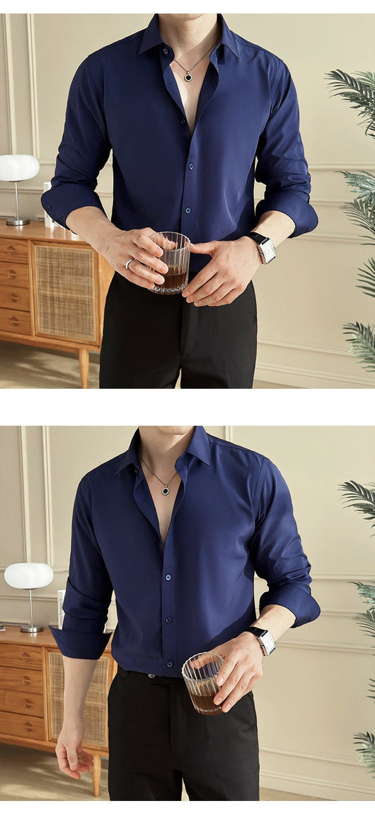 Camisa de Negocios Manga Larga Multicolor para Hombre - Image 22