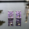 Women's Rectangular High Carbon Diamond 925 Sterling Plateado Stud Earrings Rosado
