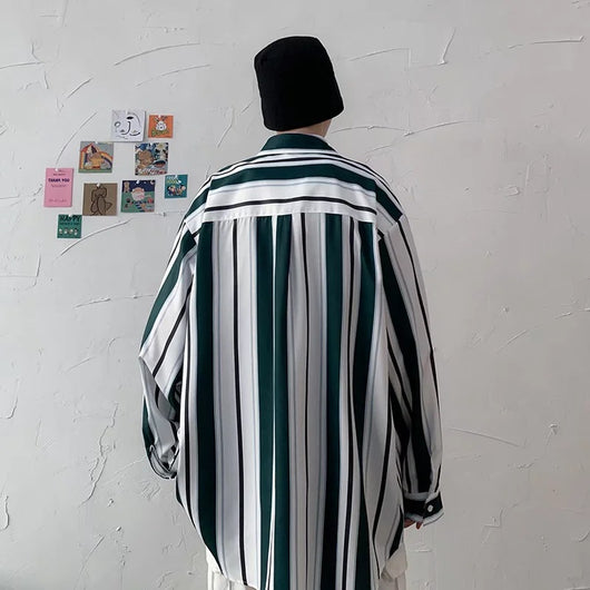 Camisa Retro a Rayas Estilo Hong Kong para Hombre con Diseño Exclusivo - Image 14