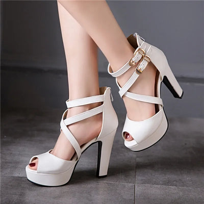 Sandalias Romanas de Tacón Grueso con Hebilla Elegante para Mujer - Image 19