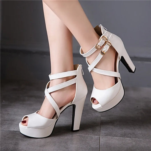 Sandalias Romanas de Tacón Grueso con Hebilla Elegante para Mujer - Image 19