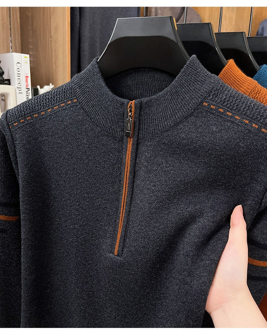 Suéter de Cuello Alto Grueso para Hombre - Lana Cálida Invierno Casual - Image 22