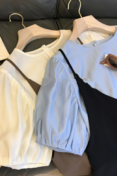 Conjunto de 2 Piezas: Blusa Tencel y Vestido Maxi con Tirante Francés - Image 11