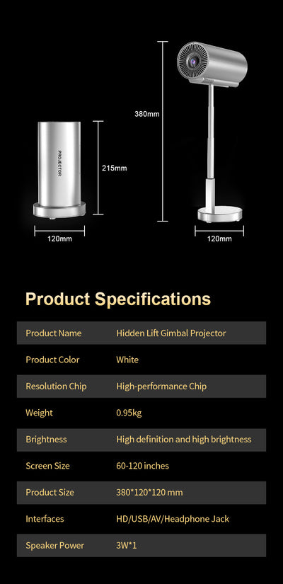 Proyector PTZ Inteligente Oculto Android 1080p con Bluetooth - Image 7