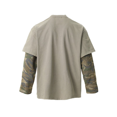 Playera Larga Camuflaje Retro con Efecto Dos Piezas - Image 2