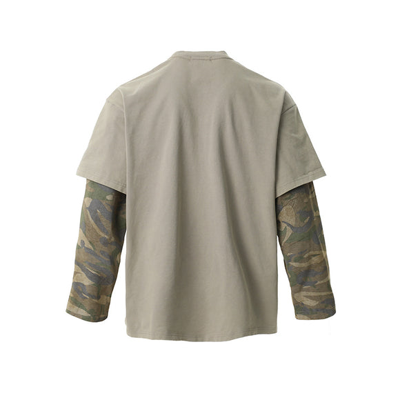 Playera Larga Camuflaje Retro con Efecto Dos Piezas