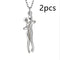 Love Hug Necklace Unisex Men Women Couple Jewelry Simple Temperament Clavicle Chain Valentines Day Lover Gift Plateado 2pcs