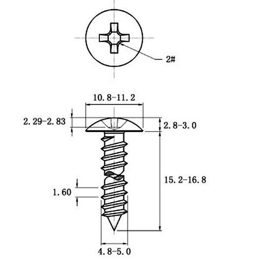 Tornillo Autorroscante de Acero Inoxidable Cabeza Ancha Tipo Champiñón - Image 35