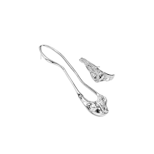 Aretes Largos de Plata Esterlina con Textura para Mujer - Image 4