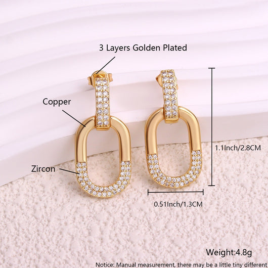 Collar con Aretes de Circonia Ovalada Incrustada para Mujer - Image 11