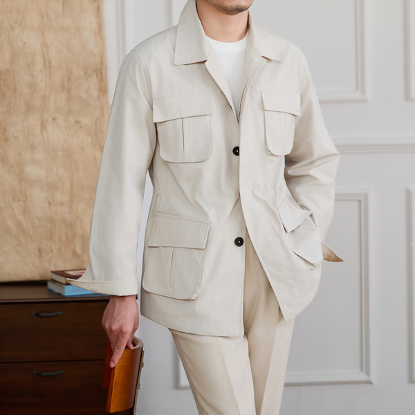 Chaqueta Casual Retro para Hombre con Múltiples Bolsillos - Estilo Gentleman Urbano