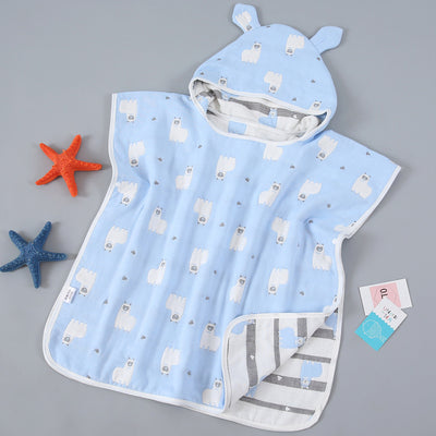 Capa de Baño Infantil con Capucha de Algodón Gasa Pura - Image 11