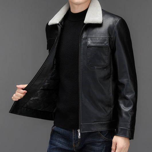Chaqueta de Cuero Casual para Hombre - Otoño e Invierno - Image 11