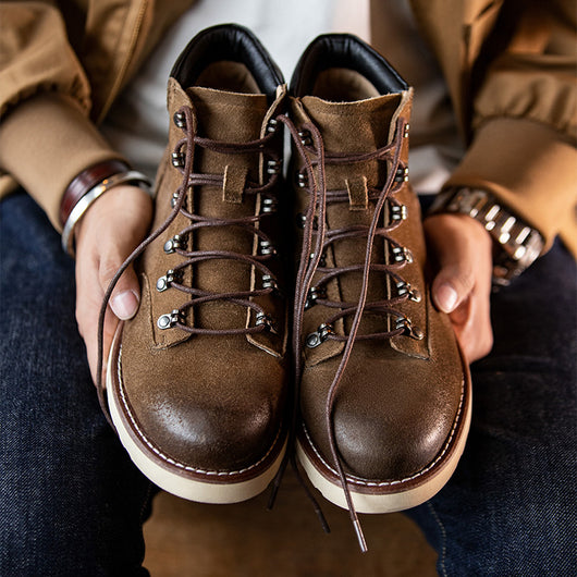 Botas de Montaña Retro Caña Alta en Cuero para Hombre - Image 14