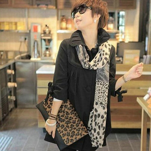 Pañuelo de Seda Estampado Leopardo para Cabello y Cuello - Image 3
