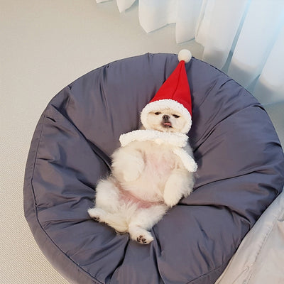 Cama Redonda Impermeable para Mascotas con Funda Lavable y Elástica - Image 8