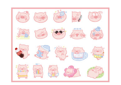 Sheet of cute squirrel stickers in various poses and expressions for handbook, diary, or photo album decoration. - Image 11