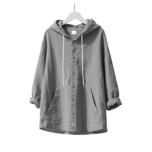 Camisa de Lino Holgada para Hombre - Minimalista de Manga Larga - Image 36