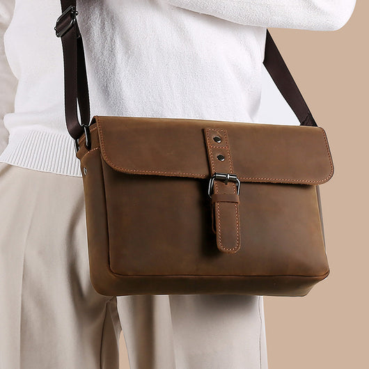 Bolso de Cuero Genuino Estilo Retro para Hombre