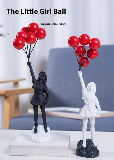 Escultura Decorativa Niña con Globo - Resina para Sala de Estar - Image 14