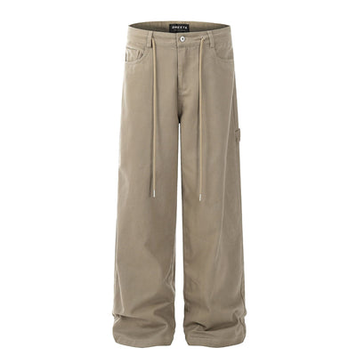 Pantalón Cargo Recto con Bordado de Alfabeto Retro y Múltiples Bolsillos para Mujer - Image 7